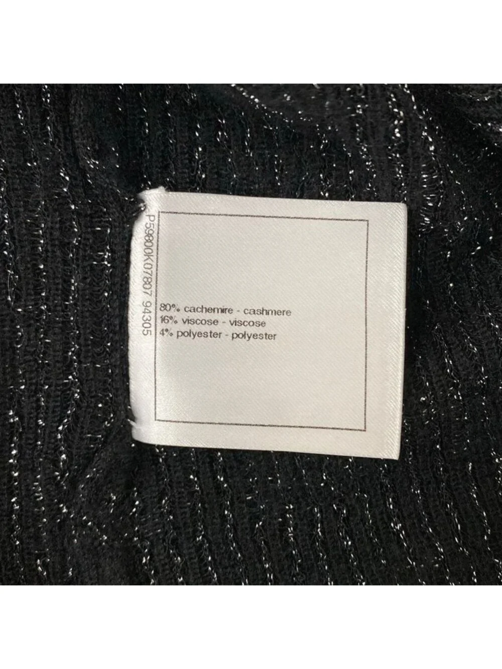 Chanel Long Sleeve Sweater 38 M Black 38 Pullover Lame Coco Button Cashmere